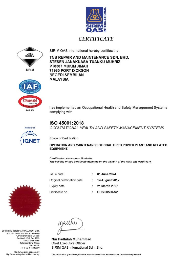 Certificate TNB Repair and Maintenance Sdn. Bhd. - OHS (1)_Page_5 TNB REMACO Homepage 7