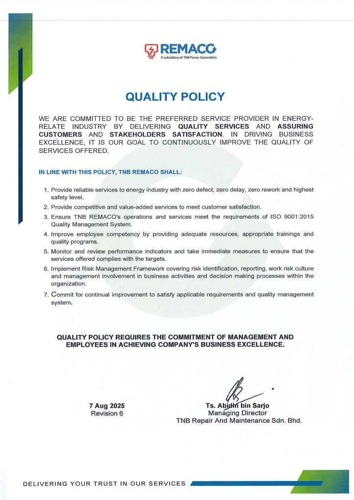 02_QMS Policy_R6_Page_1 TNB REMACO Homepage 28